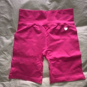 Hot pink biker shorts
